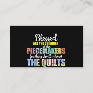 Blessed Piecemakers Children Quilting Crochet Business Card