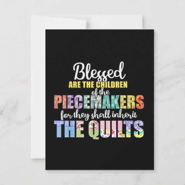Blessed Piecemakers Children Quilting Crochet Thank You Card (Front)
