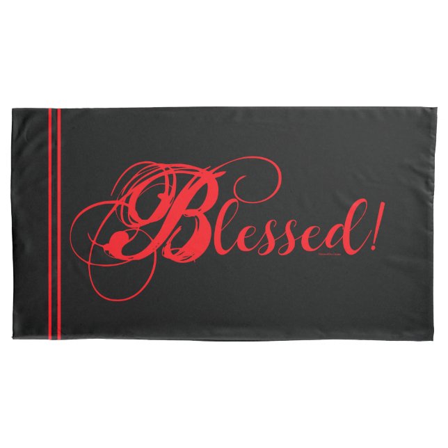 Blessed! Pillow Case Set (Black/Red) (Front-Left)