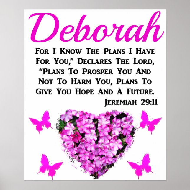 BLESSED PINK FLORAL JEREMIAH 29:11 PERSONALIZED POSTER (Front)