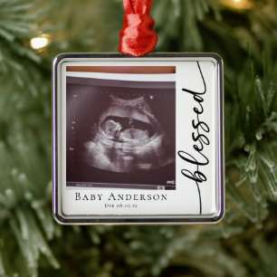Blessed Pregnancy Scan Photo Keepsake Metal Tree Decoration