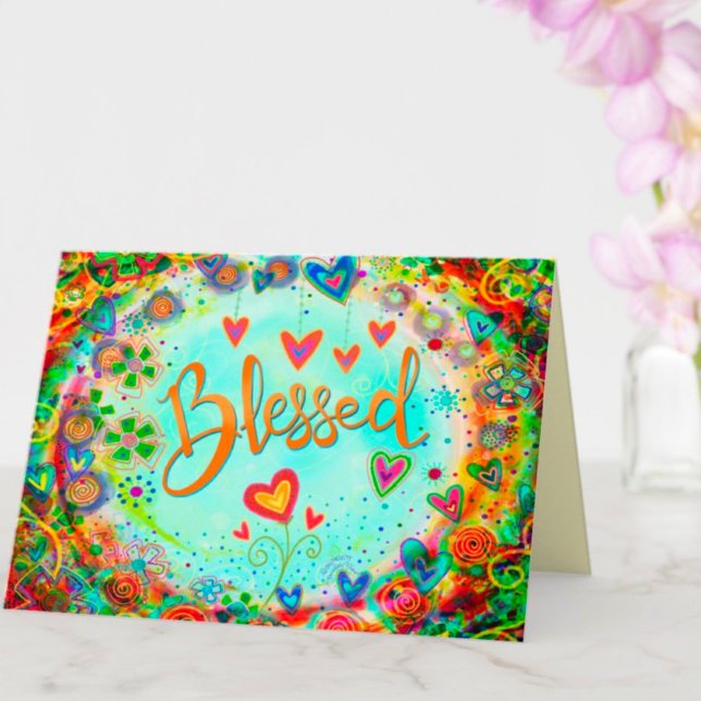 Blessed Pretty Floral Inspirational For her Card (Creator Uploaded)