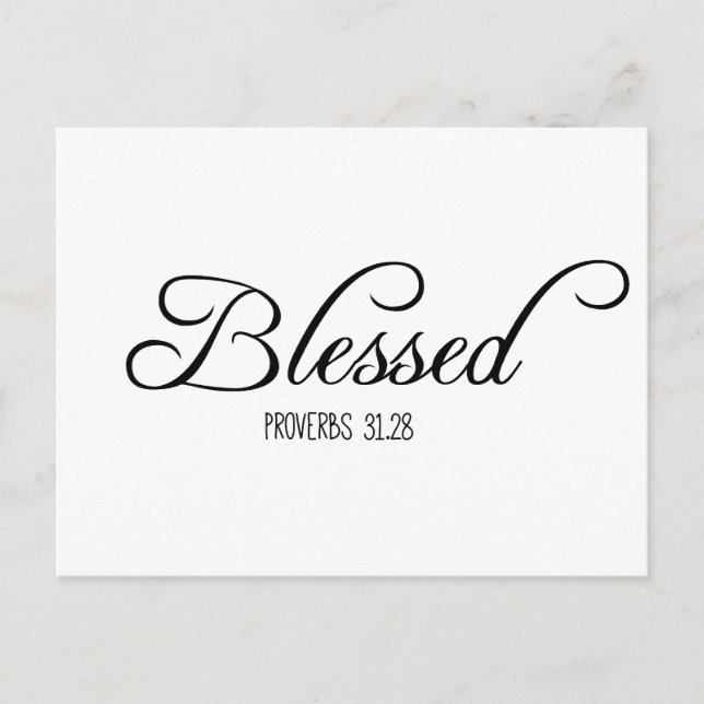 Blessed Proverbs 31 Bible Verse Postcard (Front)