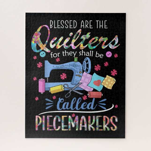 Blessed Quilters Piecemakers Quilting Sewing Gift Jigsaw Puzzle (Vertical)