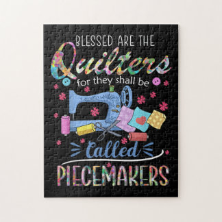 Blessed Quilters Piecemakers Quilting Sewing Gift Jigsaw Puzzle