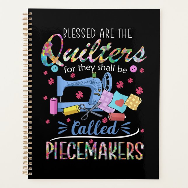 Blessed Quilters Piecemakers Quilting Sewing Gift Planner (Front)