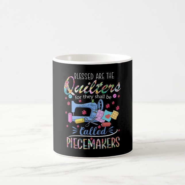 Blessed Quilters Piecemakers Quilting Sewing Ideas Coffee Mug (Center)