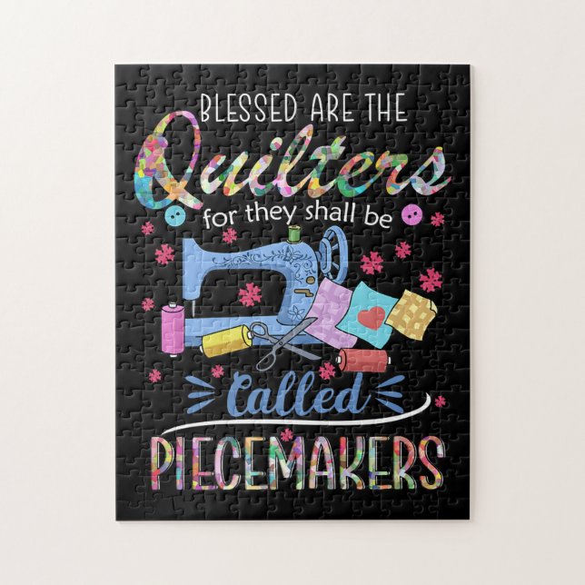 Blessed Quilters Piecemakers Quilting Sewing Ideas Jigsaw Puzzle (Vertical)