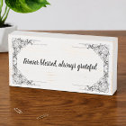 Blessed Quote Black Elegant Frame Rustic White