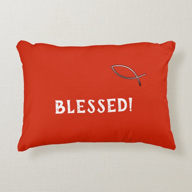 Blessed! Quote Throw Pillow (Front)