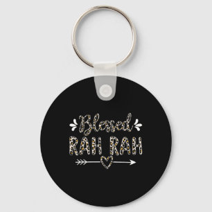 Blessed Rah Rah Grandma Grandmother Cute Leopard M Key Ring
