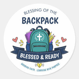 Blessed & Ready Backpack Blessing Sticker for Stud