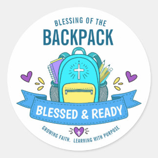 Blessed & Ready Backpack Blessing Sticker for Stud