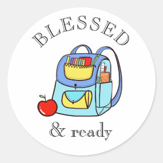 Blessed & Ready Backpack Blessing Sticker for Stud