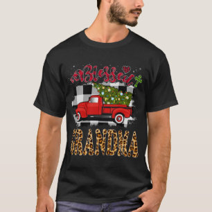 Blessed Red Truck Plaid Xmas Tree Grandma Family C T-Shirt