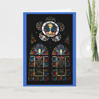 Blessed Sacrament and Angel stained glass windows Holiday Card
