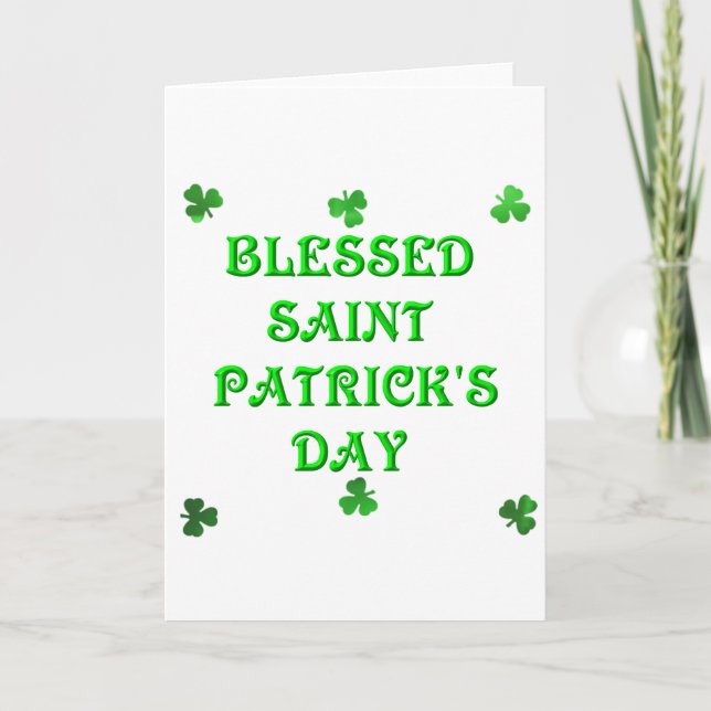 Blessed Saint Patrick's Day (1) Card (Front)