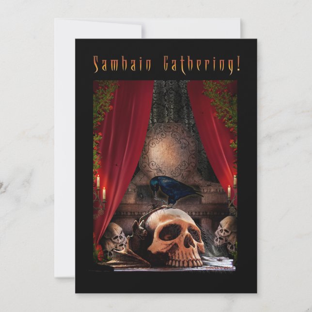 Blessed Samhain Gathering Invitation - Ravens Den (Front)