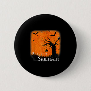 Blessed Samhain Wiccan Celtic Pagan Halloween Witc 6 Cm Round Badge