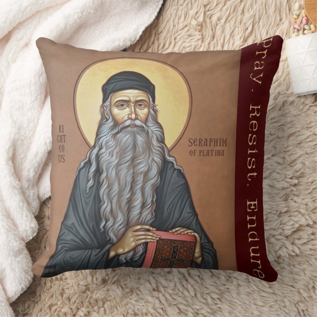 Blessed Seraphim Rose Orthodox Righteous Design Cushion (Blanket)