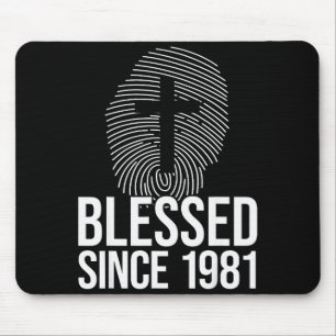 Blessed Since 1981 Born Year Of Birth Birthday - J Mouse Mat