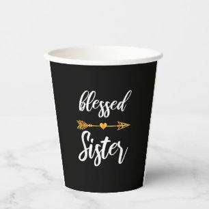 Blessed Sister Shirt Girls Women Family Thanksgivi Paper Cups