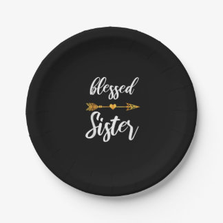 Blessed Sister Shirt Girls Women Family Thanksgivi Paper Plate