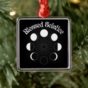 Blessed Solstice Moon Phases Metal Tree Decoration