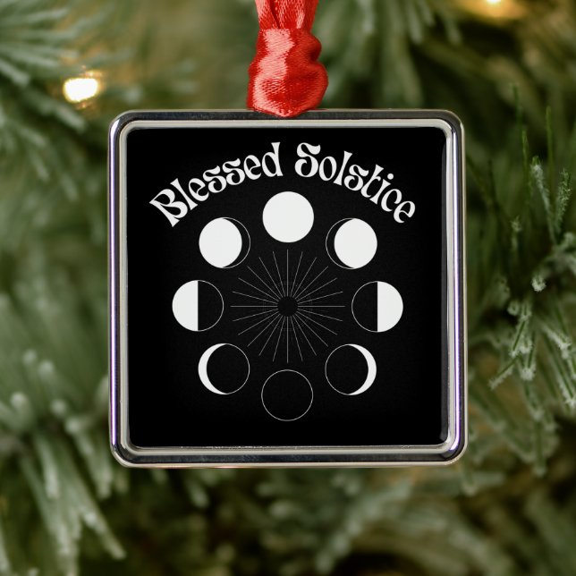 Blessed Solstice Moon Phases Metal Tree Decoration (Tree)
