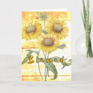 Blessed sunflowers card