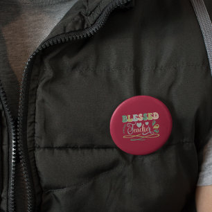 Blessed Teacher Back to School Design 3 Cm Round Badge