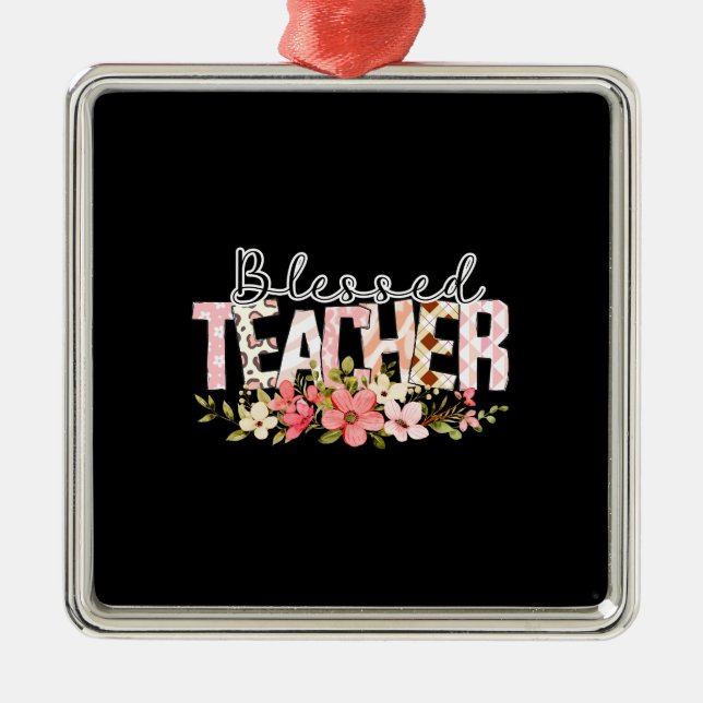 Blessed Teacher Metal Tree Decoration (Front)