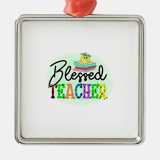 Blessed Teacher Metal Tree Decoration (Front)