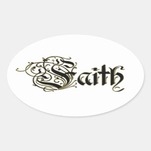 Blessed thankful gold Christian faith cross jesus Oval Sticker