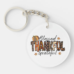 Blessed Thankful Grateful Key Ring