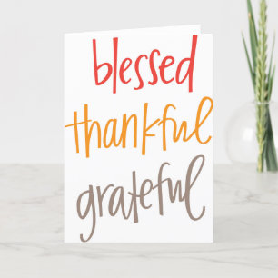Blessed Thankful Grateful Thank You Card