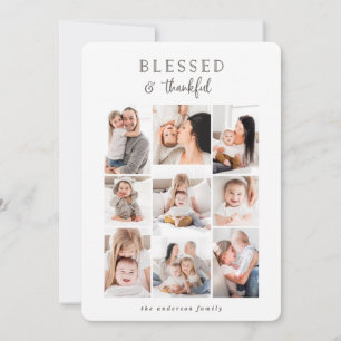 Blessed & Thankful multi photo holiday card