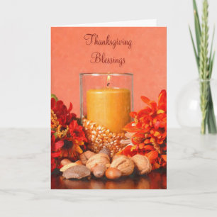 Blessed Thanksgiving Centerpiece Holiday Card