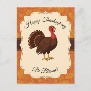 Blessed Thanksgiving Turkey Postcard