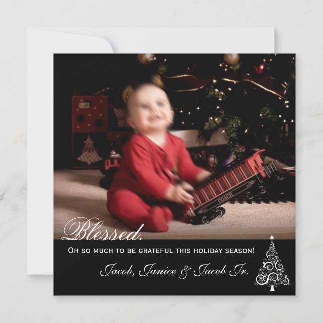 Blessed This Holiday Season Photo Card (Front)