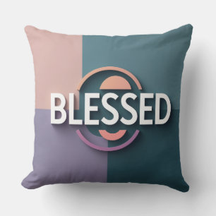 Blessed Throw Pillow Christian Home Décor Ai desig