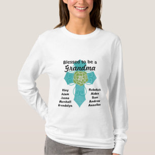 Blessed to be a Grandma Teal Cross Shirt