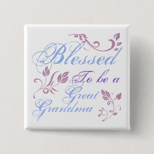 Blessed To Be A Great Grandma 15 Cm Square Badge