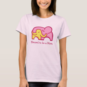 Blessed to be a mum elephant & calf hug t-shirt