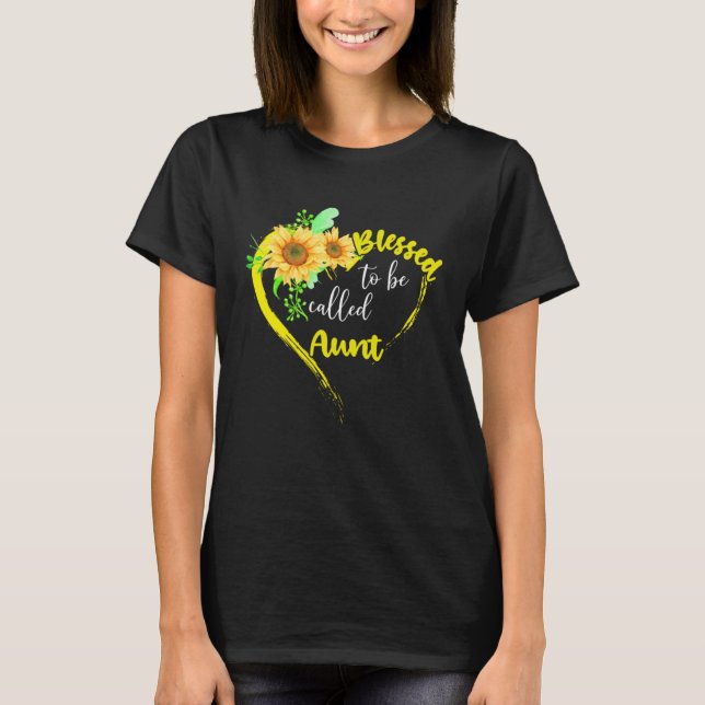 Blessed To Be Called Aunt  Sunflower Mother s Day T-Shirt (Front)