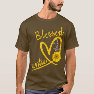 Blessed To Be Called Auntie Heart Sunflower Mother T-Shirt