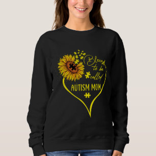 Blessed To Be Called Autism Mum Sunflower Heart Cu Sweatshirt
