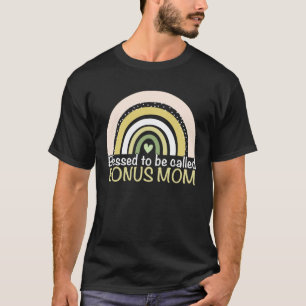 Blessed To Be Called Bonus Mom Boho Rainbow Cute M T-Shirt