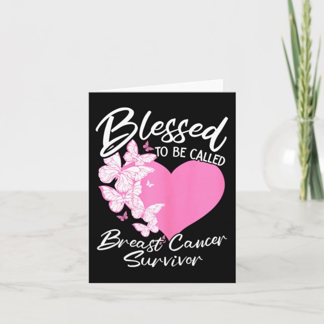 Blessed To Be Called Breast Cancer Survivor Pink B Card (Front)