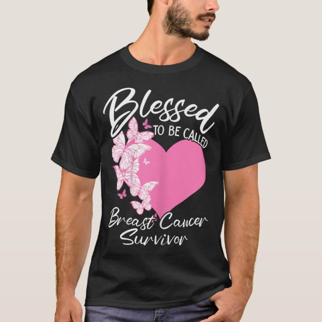 Blessed To Be Called Breast Cancer Survivor Pink  T-Shirt (Front)